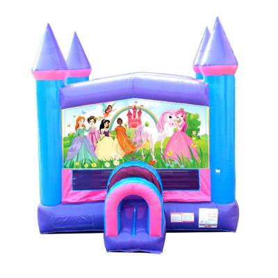Pink And Blue Castle Inflatable Jumper